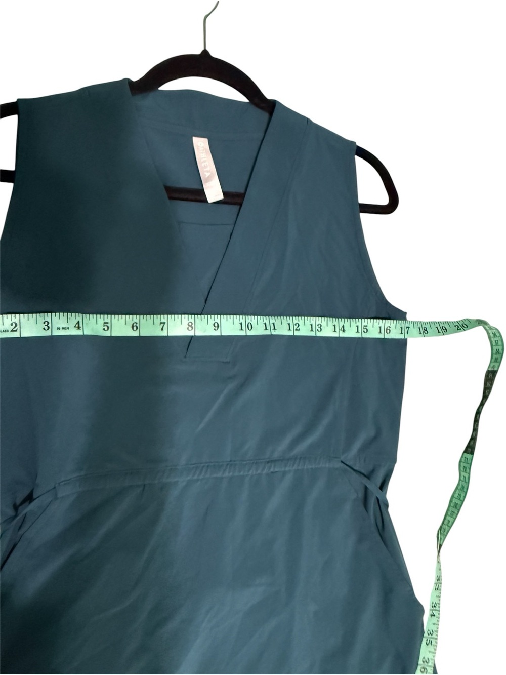 Athleta Teal Sleeveless Maxi Dress with Tie-Back Waist - Picture 8 of 10